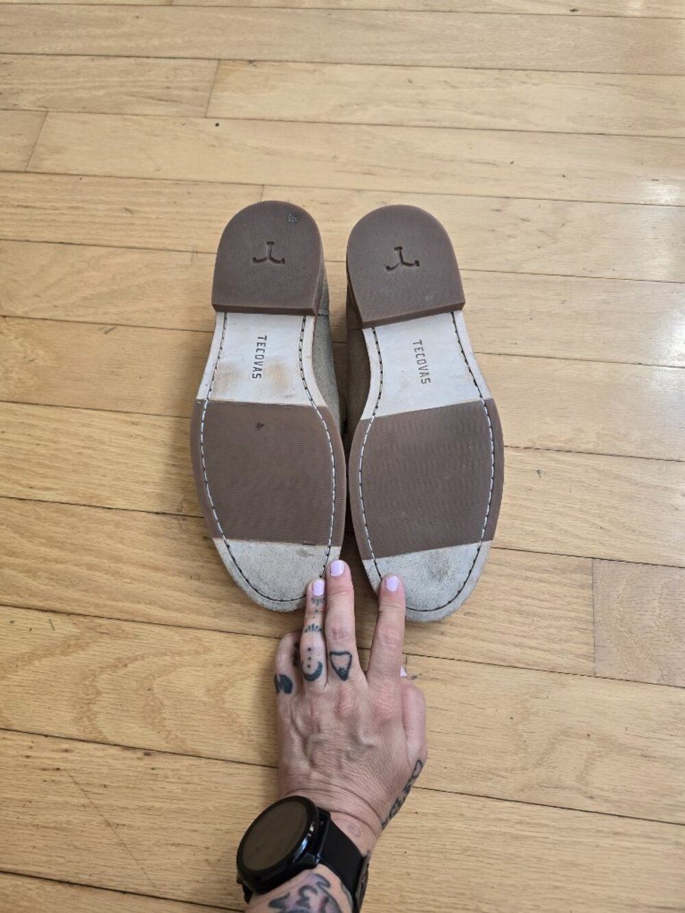 Tecovas | Venetian Taupe Suede Minimalist Quiet Luxury Loafers | Mens 7.5 - Picture 10 of 10